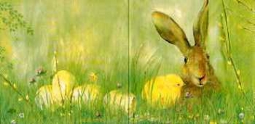 Serviette Hase mit Küken